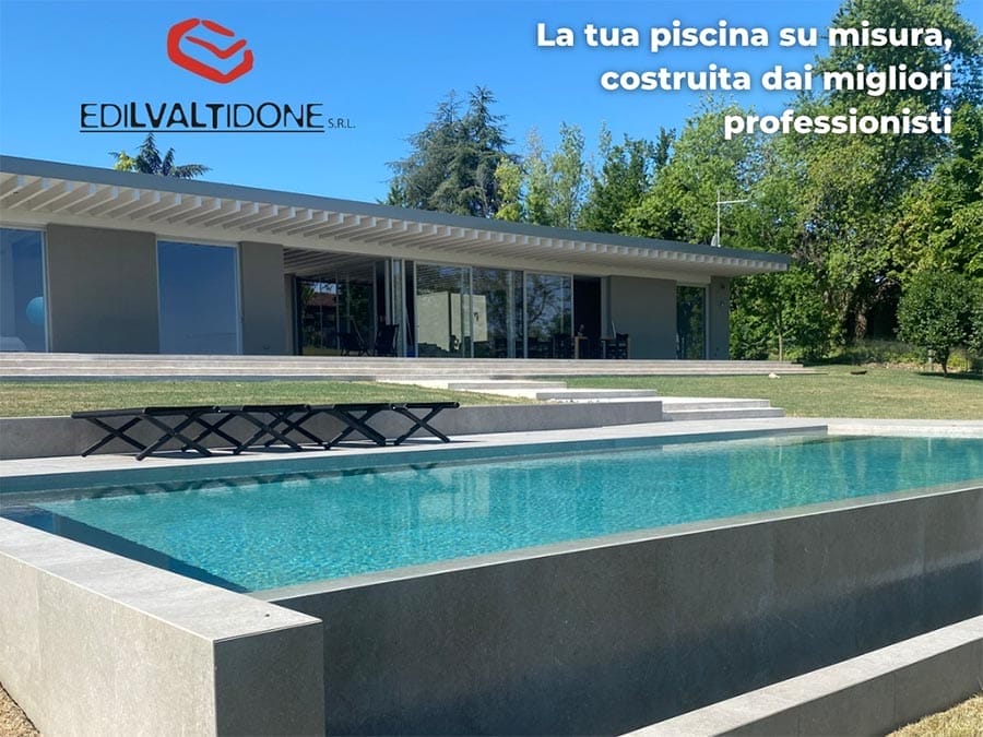 Piscina realizzata dalla impresa edile Edilvaltidone in provincia di Piacenza