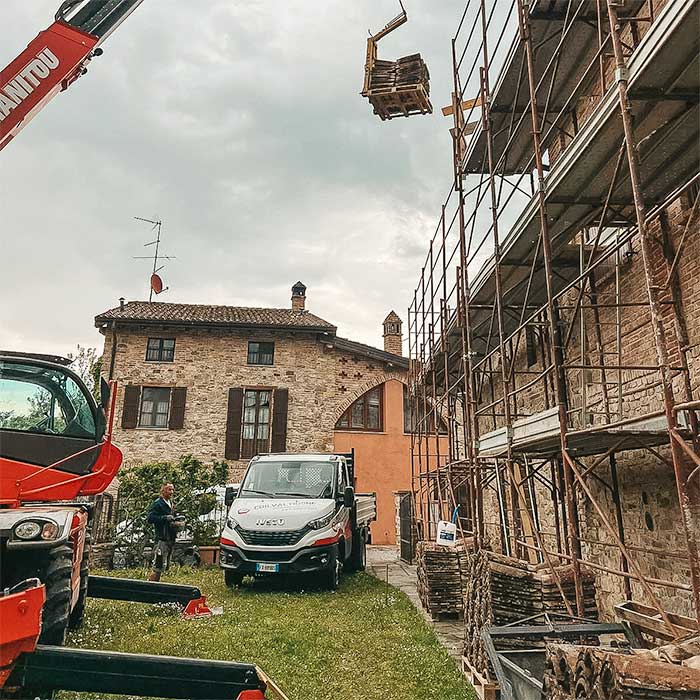 Restauro e recupero edilizio di un rustico in zona Valtidone eseguito dalla impresa Edilvaltidone di Pianello Val Tidone