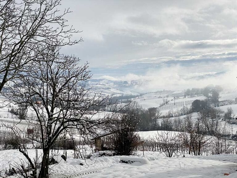 Paesaggio innevato in un inverno della Valtidone